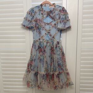 Ivy City Co Blue floral dress XS